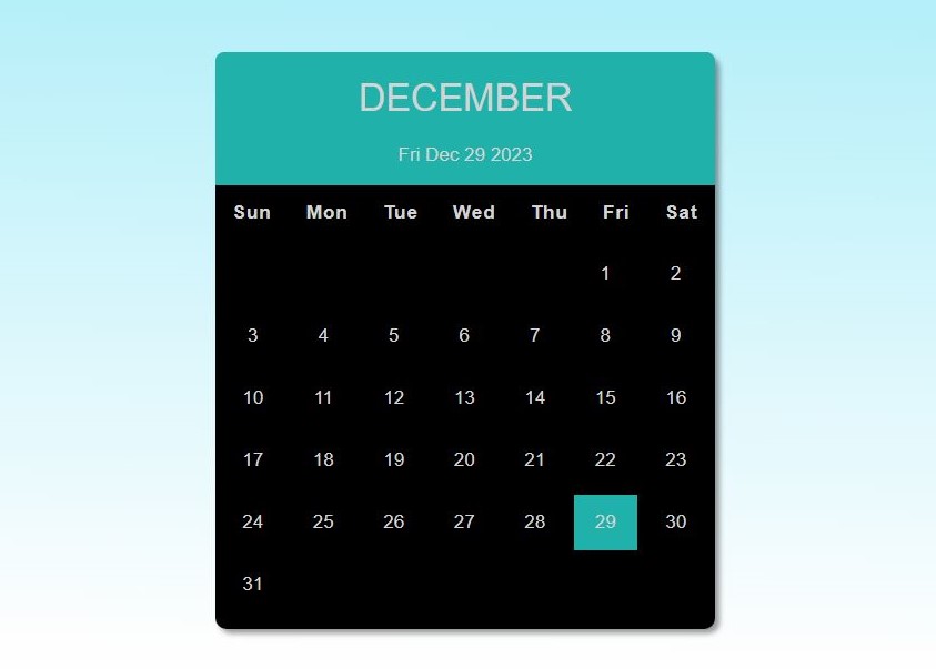 Month calendar